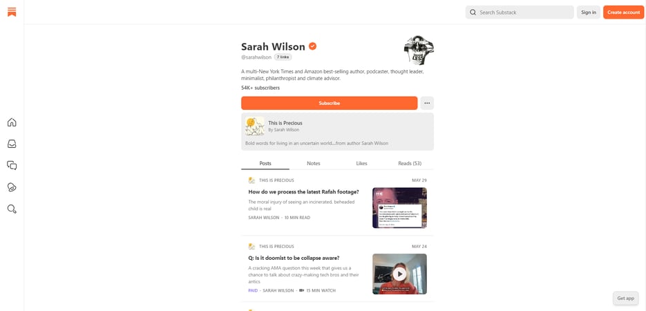 Sarah Wilson Substack